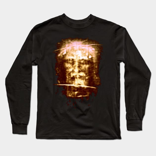 The Shroud of Turin Jesus Holy Face Long Sleeve T-Shirt by hispanicworld
